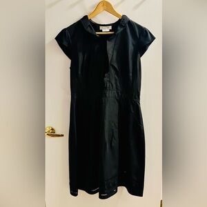 Black Kay Unger Silk Midi Dress
